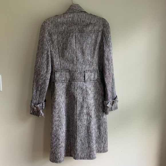 Poleci silver coat jacket size 4 Anthropologie womens silk cotton blend - Picture 4 of 16
